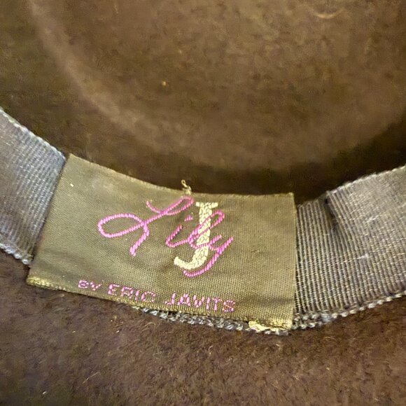 ERIC JAVITS Lily J Black Wide Brim Wool Hat w/ Satin Wrap Band&Bow WPL 5923 main image 7